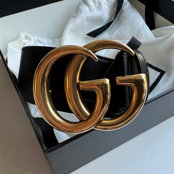 Gucci leather belt with double G buckle - Picture 2 of 7